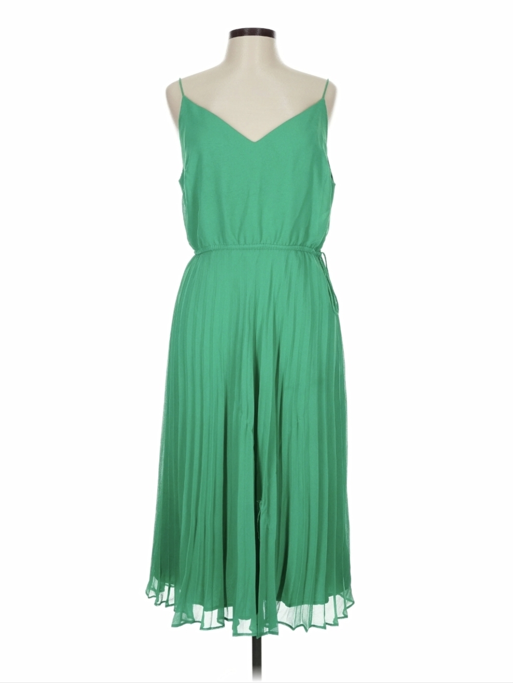 ASOS Emerald Green V-Neck Spaghetti Strap Midi Dress